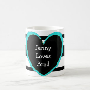 Caneca Mágica "Jenny ama Brad" Café Mug: Adicionar Seus Nomes