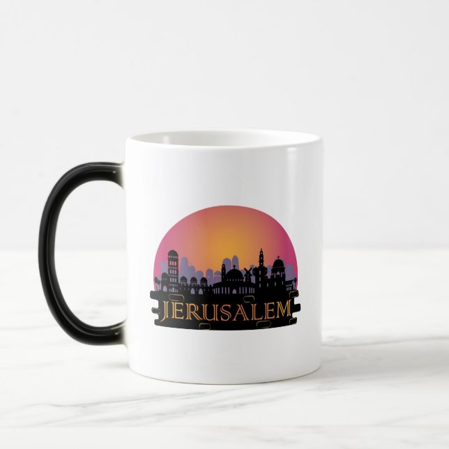 Caneca Mágica Jerusalém - Linha do horizonte da Cidade Antiga -  (Esquerda)