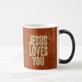 Caneca Mágica Jesus Loves You Rustic Christian Encouragement
