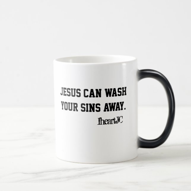 Caneca Mágica Jesus pode lavar seus pecados afastado (Direita)