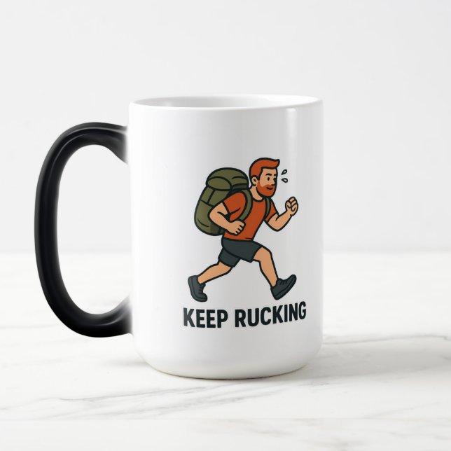 Caneca Mágica Keep Rucking Mug - Motivational Fitness Coffee Cup (Esquerda)
