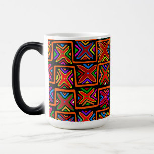 Caneca Mágica Kuna Indian Mola Verificação Tribal - Vermelho