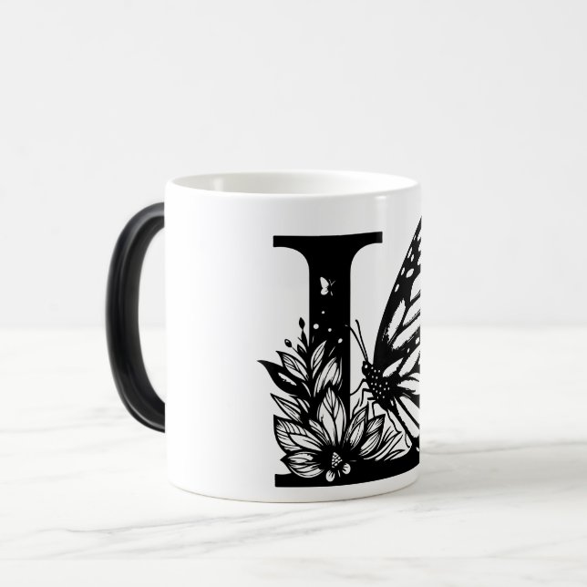 Caneca Mágica L Alphabet black butterfly (Frente Esquerda)