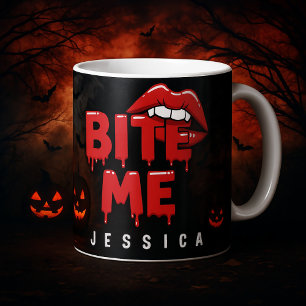 Caneca Mágica Lábios de vampiro do Halloween personalizados me m