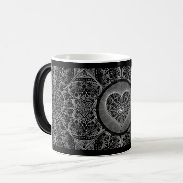 Caneca Mágica Lace Black Cerâmico (Frente Esquerda)