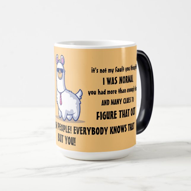 Caneca Mágica Lamas sarcásticos engraçados (Frente Esquerda)