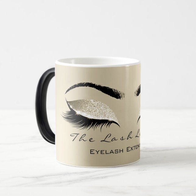 Caneca Mágica Lashes Extension Makeup Studio Ivory Cream Glitter (Frente Esquerda)