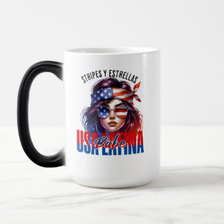Caneca Mágica Latina Feminina Dia da Independência do 4 de Julho