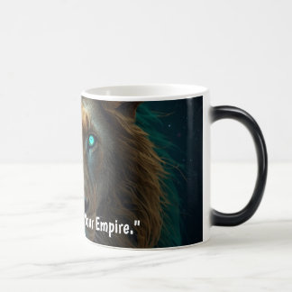 Caneca Mágica Leão Cibernético Majestoso Café Fantasia Futurista