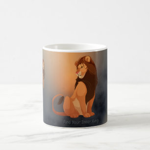 Caneca Mágica Leão dourado majestoso - Gráfico de animal poderos