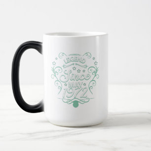 Caneca Mágica Legenda ornamental verde quinquagésimo aniversár