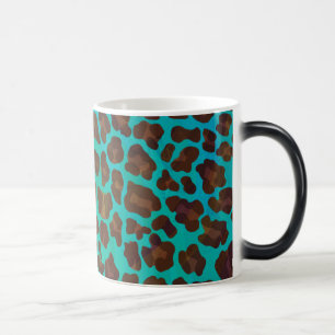 Caneca Mágica Leopard Brown e Teal Impressão