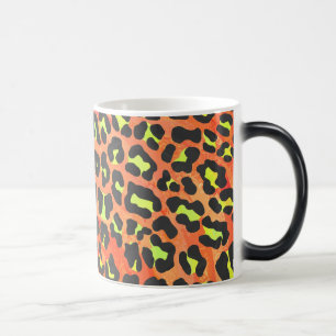Caneca Mágica Leopardo Laranja e Impressão amarelo