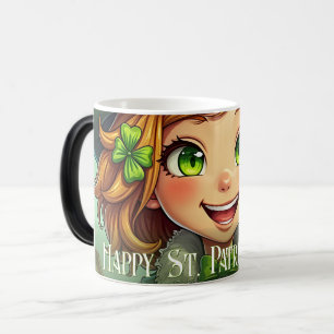 Caneca Mágica Leprechaun alegre - Rua. Carro Feliz Dia de Patric
