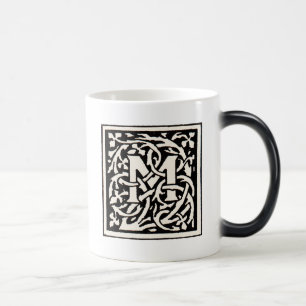 Caneca Mágica Letra Art Nouveau Monograma M Antigo
