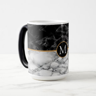 Caneca Mágica Letra Trendent Black & White Marble Stone Adiciona