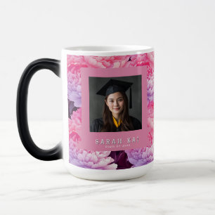 Caneca Mágica Lindas Peônias Flor Presente Para a Sua Formatura