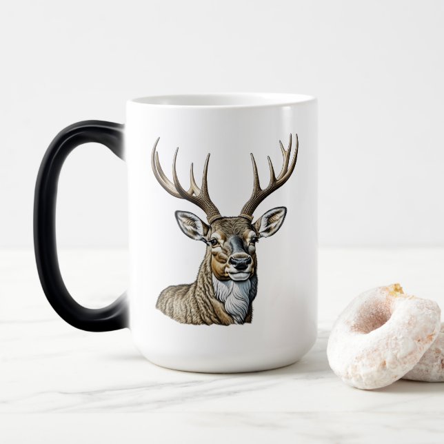 Caneca Mágica Lindo cervo com chifres (Com Donut)