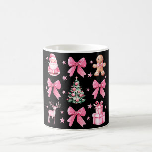 Caneca Mágica Lindo Laço Coquete Rosa Natal Papai Noel Biscoito