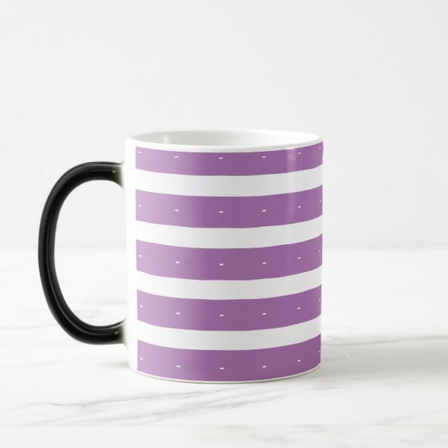 Caneca Mágica Listras de lavanda e branco (Esquerda)
