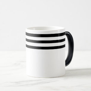 Caneca Mágica Listras pretas e brancas minimalistas simples