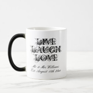 Caneca Mágica Live Laugh Love morphing cang presente para recém-