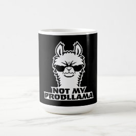 Caneca Mágica Llama Not My Probllama Sunglasses Cool Angry Mood