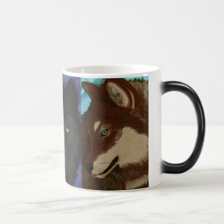 Caneca Mágica Lobo de muitas cores