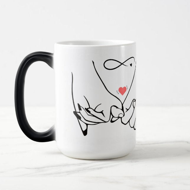 Caneca Mágica Love forever – pinky promise line art (Esquerda)