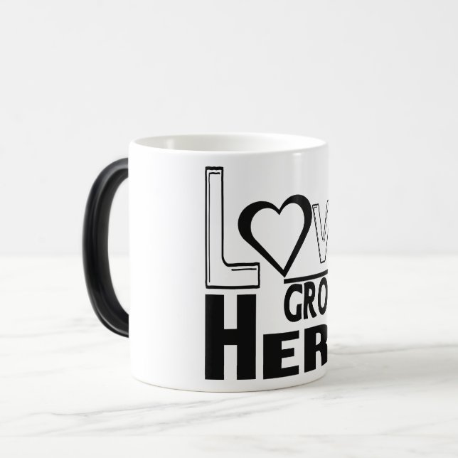 Caneca Mágica love grows here (Frente Esquerda)