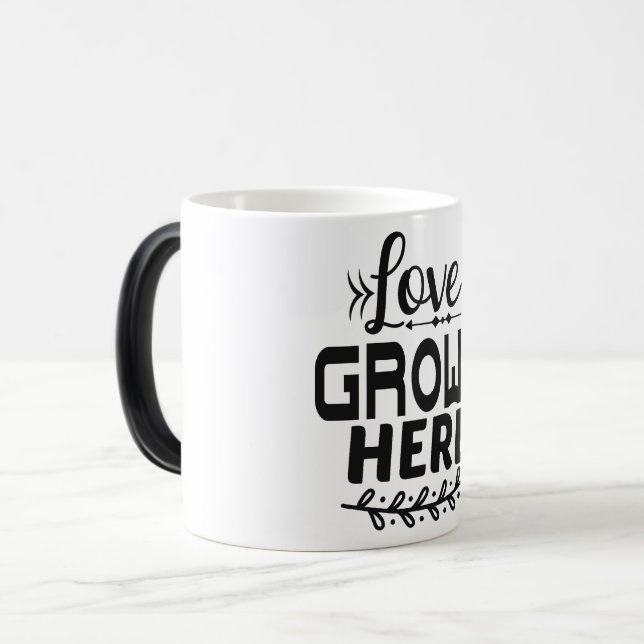 Caneca Mágica love grows here (Frente Esquerda)