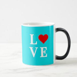 Caneca Mágica LOVE, Love Motif, Heart, baseado em texto, tipogra