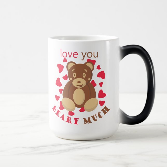 Caneca Mágica Love you beary much for Valentine's Day (Direita)
