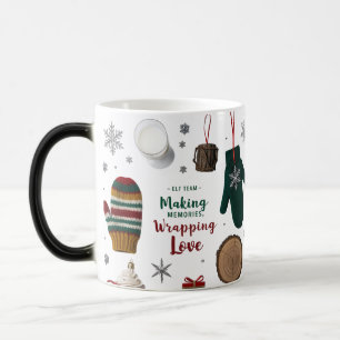 Caneca Mágica Luvas de tricô rústicas e aconchegantes de Natal