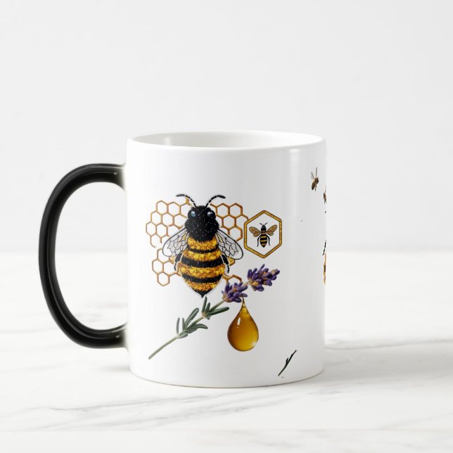 Caneca Mágica Luxury Textural Bee Lavender Honey Droplet (Esquerda)