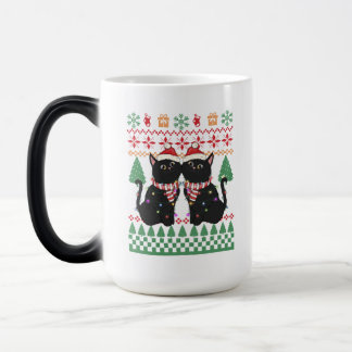 Caneca Mágica Luzes de Natal Engraçadas Gatos Sobreviventes