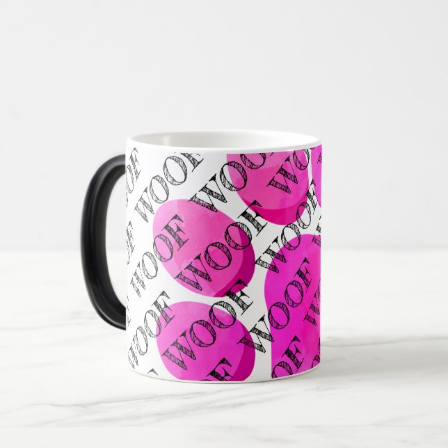 Caneca Mágica madeira tipografia rosa pata-pata imprimem diversã (Frente Esquerda)