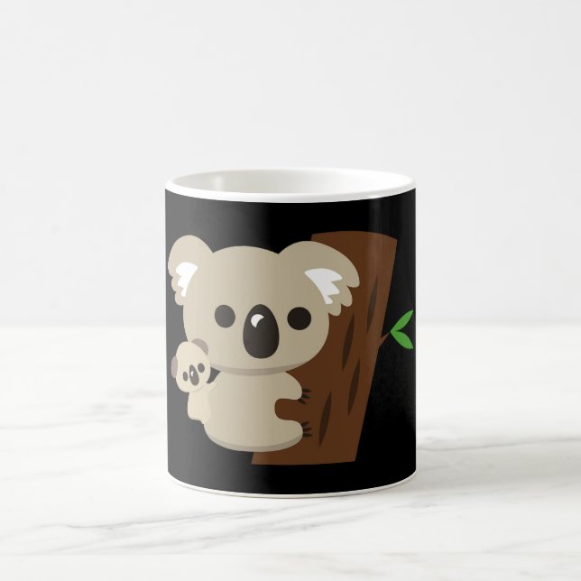 Caneca Mágica Mãe de família bonita Koala Ursa com bebê (Centro)