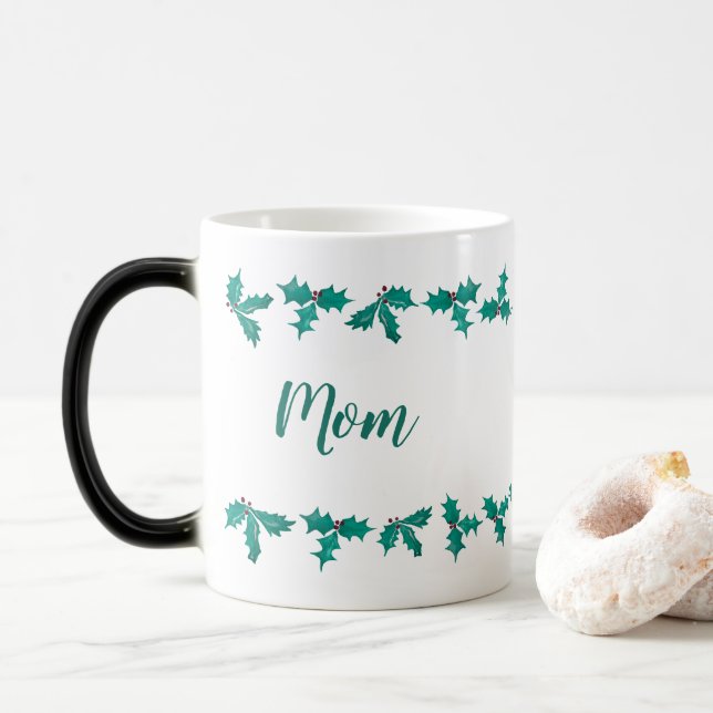 Caneca Mágica Mãe Holly Patterna Taça de Natal (Com Donut)