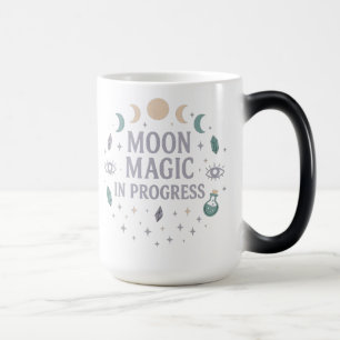 Caneca Mágica Magia Lunar em Andamento Decoração de Bruxa Celest