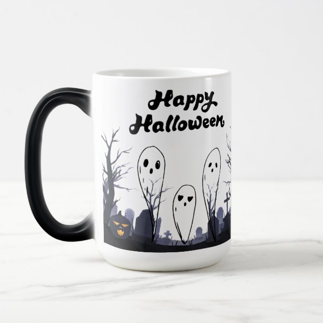 Caneca Mágica magic mug with Halloween design (Esquerda)