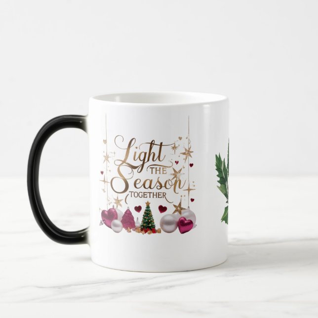 Caneca Mágica Magical Gold Script Light the Season Together (Esquerda)