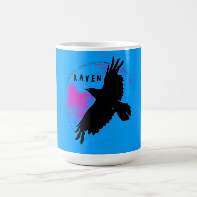 Caneca Mágica Majestoso Corvo e Lua Azul (Center)