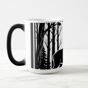Caneca Mágica Majestoso Veado, Natureza em preto e branco