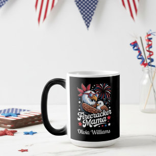 Caneca Mágica Mama Fogos de Artifício 4 de Julho Família Combina