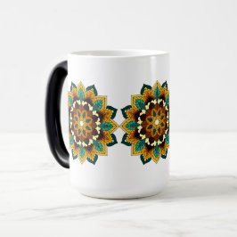 Caneca Mágica Mandala Padrão 02 em amarelo e em tom
