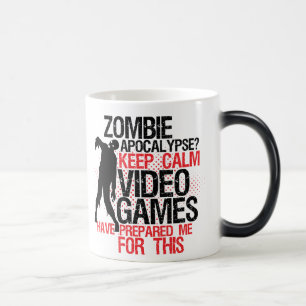 Caneca Mágica Mantenha Calmos, Gamers Engraçados Mug Zombie Apoc