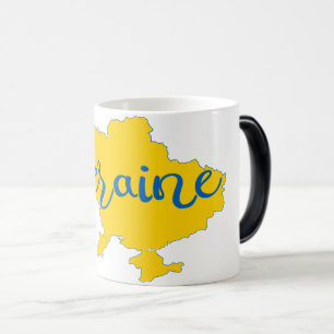Caneca Mágica Mapa e cartazes ucranianos