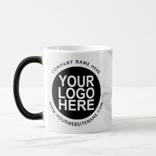 Caneca Mágica Marble de logotipo de empresa personalizada (Esquerda)