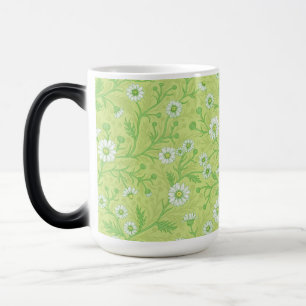 Caneca Mágica Margaridas em branco e verde sobre verde melancia